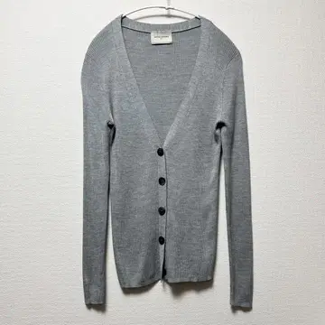 [새상품급] UNITED ARROWS 실크 100% 리브 가디건 그레이