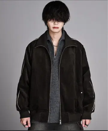 [브라운 XS] corduroy line track jacket