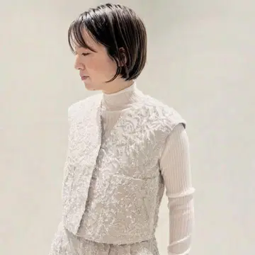 conte 자카드 베스트 beige