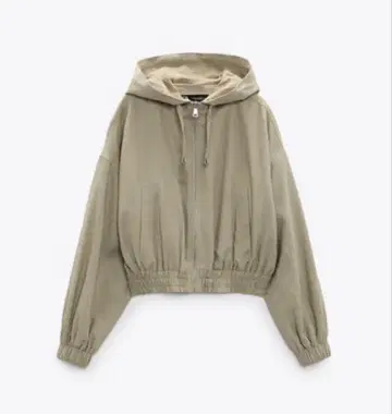 ZARA 린넨 블렌드 후드 봄버 자켓