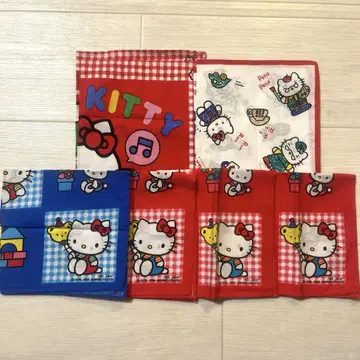 레트로 키티 손수건 6개 산리오 당시 물품 쇼와 레트로