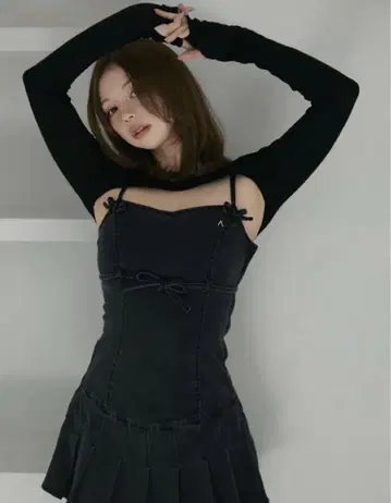 andmary 보니 데님 미니 드레스