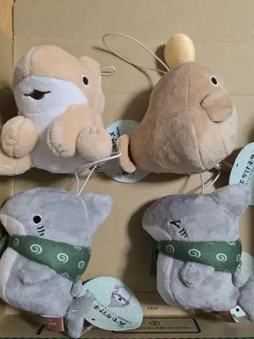 외출 아기상어와 해수욕장 친구들 보이스 마스코트 봉제 인형 4종 세트