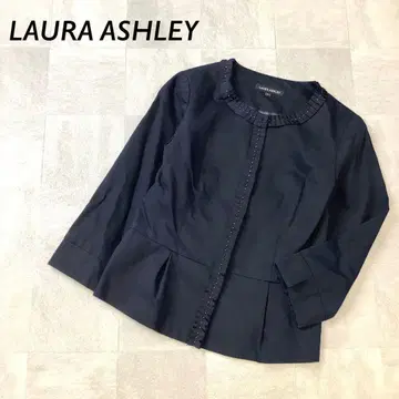 LAURA ASHLEY 노카라 비즈 장식 자켓 다크 네이비