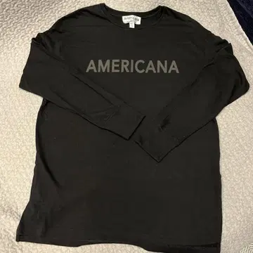 Americana 블랙 롱 슬리브 T셔츠