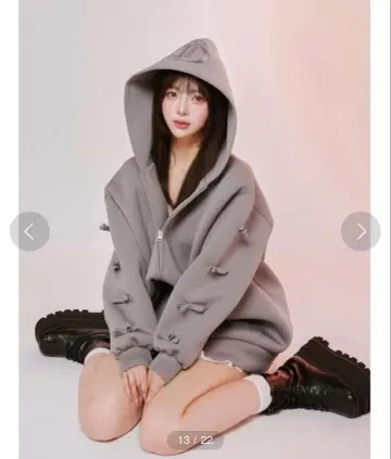 Darich DD 리본 지퍼 후드티