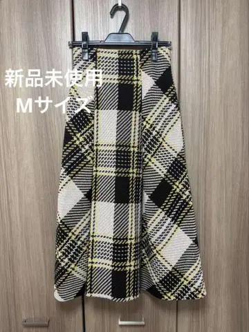 스나이델 SNIDEL 로빙 체크 스커트 beige