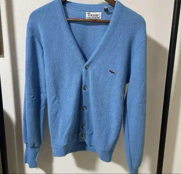 70s IZOD 라코스테 가디건 파란 악어 실 감긴 택 구제 의류