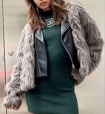 GYDA 레이어드 에코 퍼 베스트 라이더 자켓