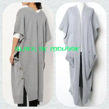 [ BLACK BY MOUSSY ] 메니 니트 케이프 롱 가디건