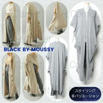 [ BLACK BY MOUSSY ] 메니 니트 케이프 롱 가디건