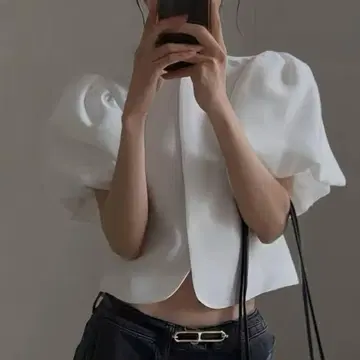 퍼프 슬리브 숏 가디건