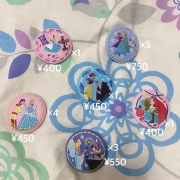 디즈니 프린세스 핀 배지 7개 세트