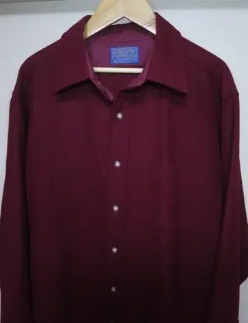 70s PENDLETON 울 셔츠 L 버건디 펜들턴