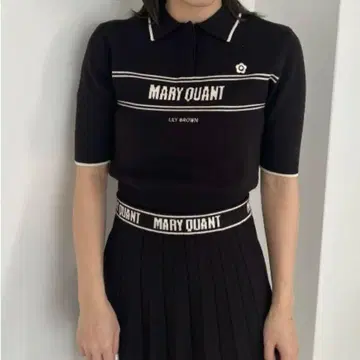 릴리 브라운 MARY QUANT 마리콴트 반팔 피케 셔츠 니트