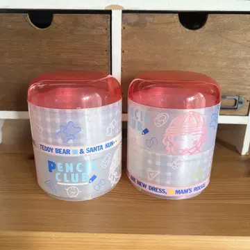 1984년 산엑스 펜슬 클럽 플라스틱 케이스 2개 세트 레트로
