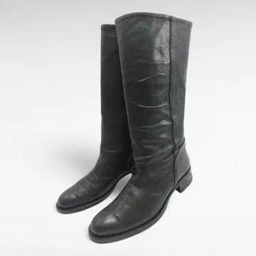 고품질 saya 사야 롱 부츠 백 지퍼 블랙 22.5cm 일본제