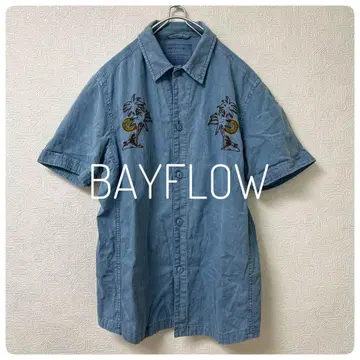 BAYFLOW 린넨 혼방 자수 데님 셔츠 사이즈 4