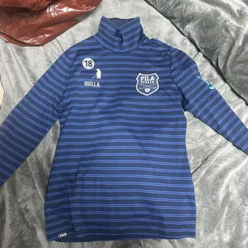 FILA 스트라이프 터틀넥 셔츠