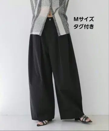 JEANASIS 배럴 레그 볼륨 팬츠 블랙 M 사이즈 지나시스