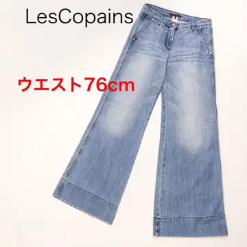 H1829-14 레꼬빵 스트레치 데미지 가공 플레어 와이드 청바지