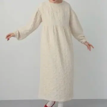 SALOON 살룬 AMBELLITE 후쿠레 자카드 A 라인 원피스