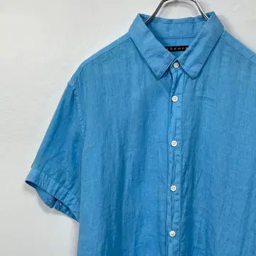 theory 반팔 린넨 셔츠 스카이블루