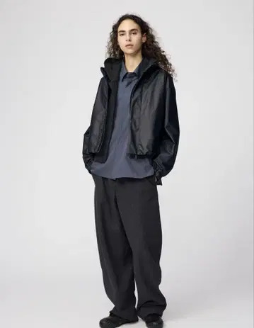UNIQLO U 브러쉬드 맨투맨 와이드 팬츠 다크 그레이 S