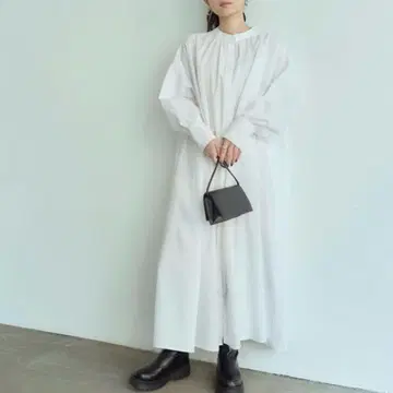 titivate 브로드 개더 원피스 롱 원피스 롱 화이트