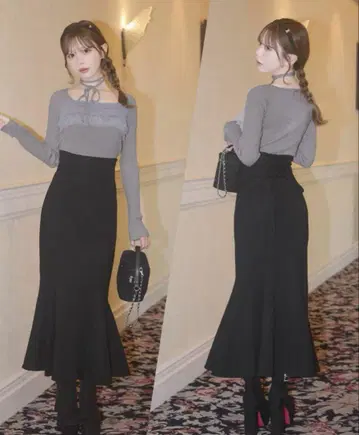 미셸 마카롱 어른의 슬림 레그 스커트