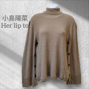 새상품급 코지마 하루나 Her lip to 베이지 하이넥 긴팔 스웨터 M