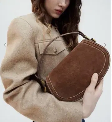 ZARA 플랩 프릿 스웨이드 크로스 바디백 2way
