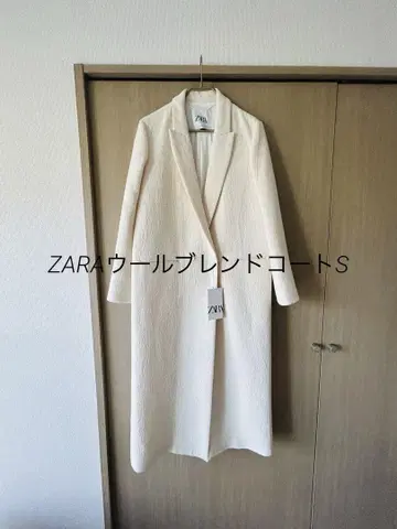 미사용품 ZARA 울 블렌드 롱 코트 S