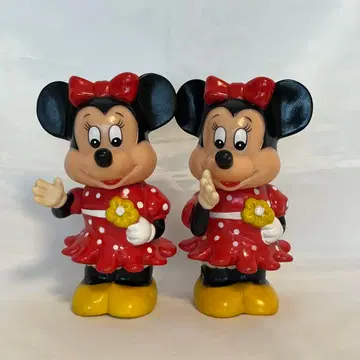 [레트로] 저금통 디즈니 미니 마우스 피규어 2개 세트 판매