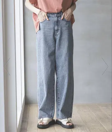 글로벌 워크 GOOD 데님 배기 팬츠 블루 데님 83