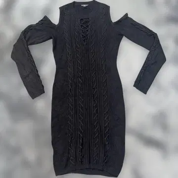 GUESS 게스 블랙 니트 원피스 레이스업 헤이세이 갸루