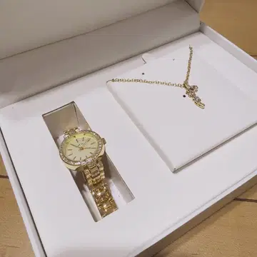 L & Co. 골드 시계 목걸이 세트