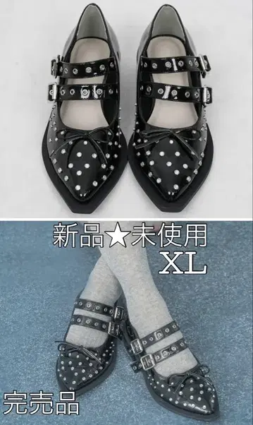 새상품 미사용 다리치 더블 벨트 플랫슈즈 XL