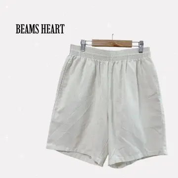 빔즈 [ M ] 하프 팬츠 캐주얼 팬츠 아이보리 허리밴딩