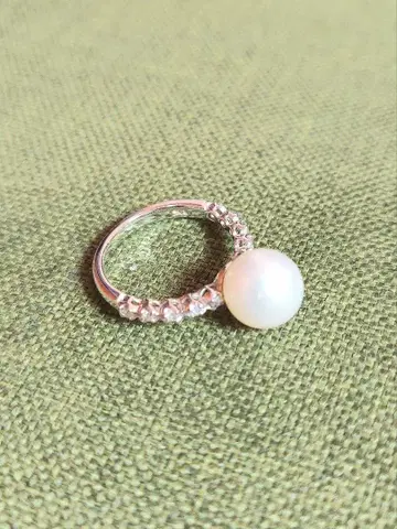 펄과 다이아 반지 진주