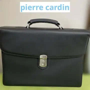 블랙 가죽 비즈니스 백 pierre cardin