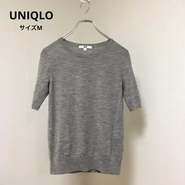 유니클로 썸머 니트 100% 울 반팔 새상품급 [ M ]