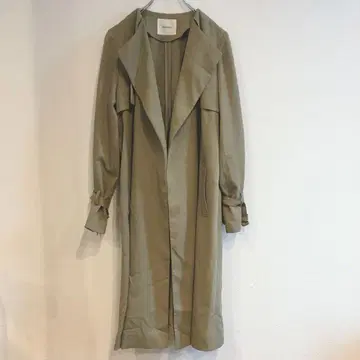 안데뮤 트렌치코트 롱 카키 무지 베이직 컬러 캐주얼