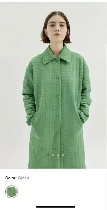 그린 퀼팅 롱 코트 어반 아웃피터스 그린