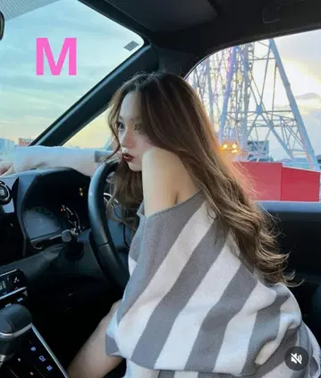아베일 M 사이즈 그레이 보더 니트 풀오버 SUREVE x Shoko