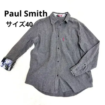 레어 Paul Smith 폴스미스 숨겨진 꽃무늬 자수 그레이 긴팔 셔츠