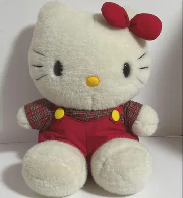 헤이세이 레트로 헬로키티 봉제 인형 타탄 체크 1998년 제조