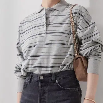 L'ESSAGE 롱 슬리브 풀오버 피케 셔츠