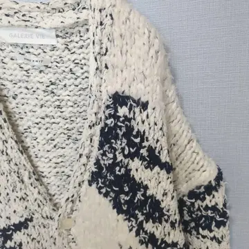 GALERIE VIE 핸드니트 실크 혼방 자크롱 가디건