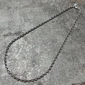 새상품급 SAAD 실버 925 4mm 플랫 팥 체인 목걸이 45cm